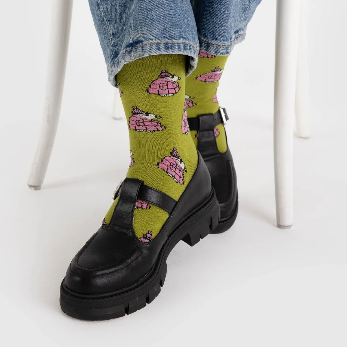 Snoopy Print Crew Socks by Baggu