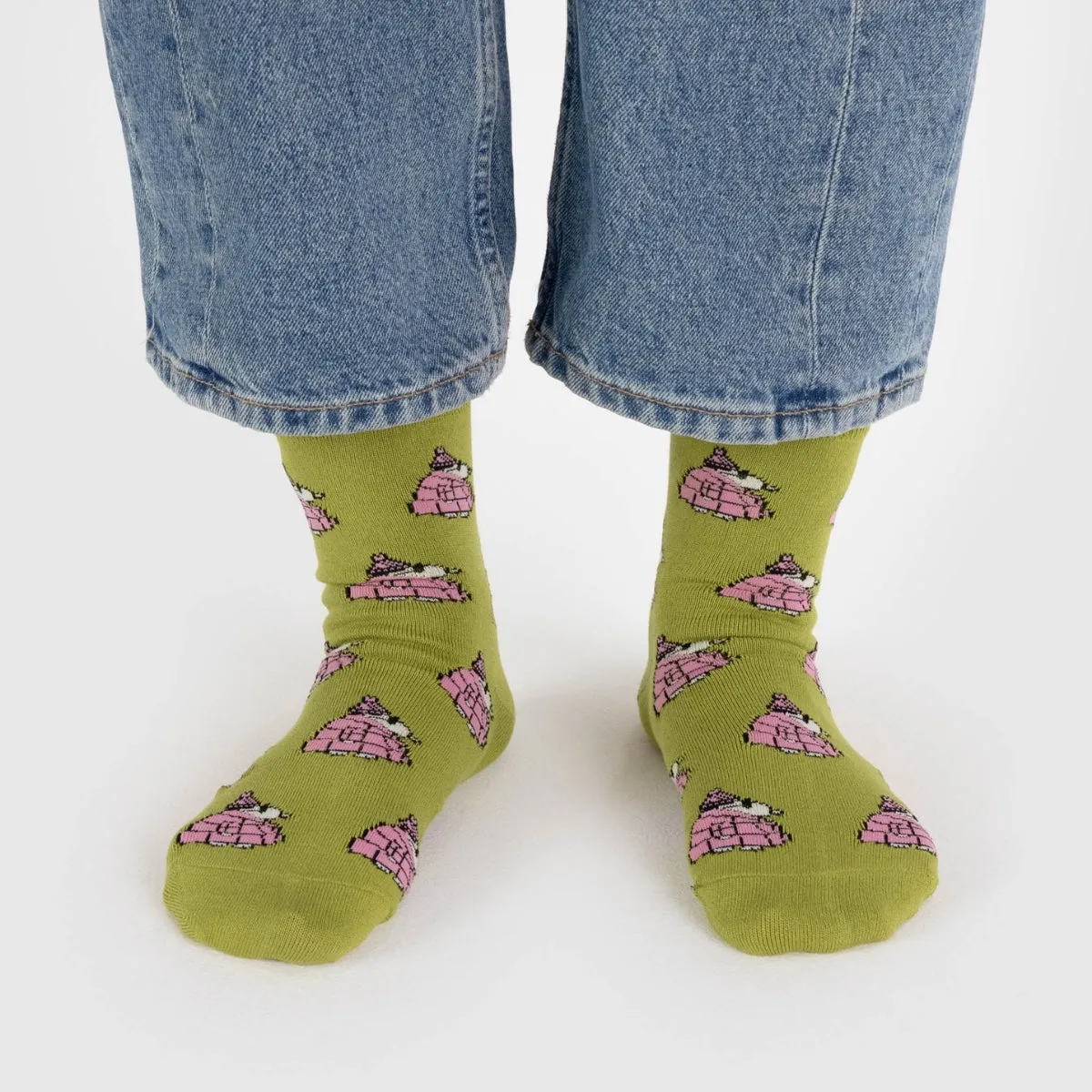 Snoopy Print Crew Socks by Baggu