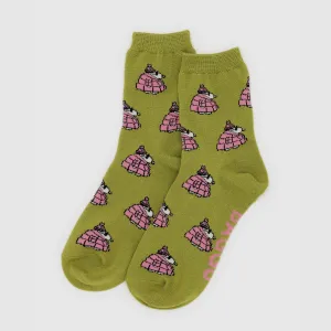 Snoopy Print Crew Socks by Baggu