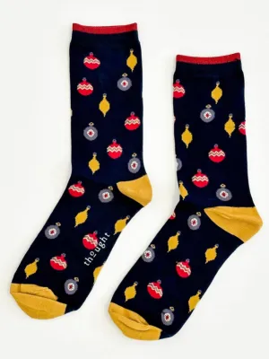 Bauble Spot Socks - Midnight Navy