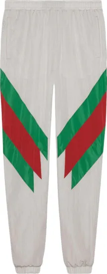 Brand New Gucci Stripe Web track pants White sz L