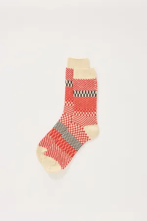 Check & Step Socks Red