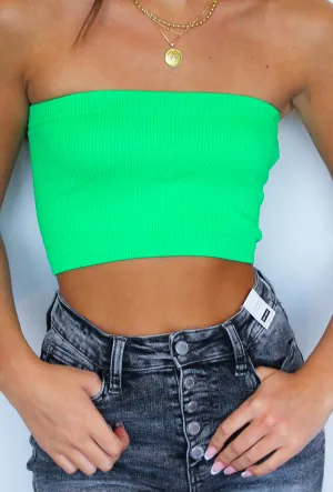 Classic Fit Bandeau Top- Neon Lime