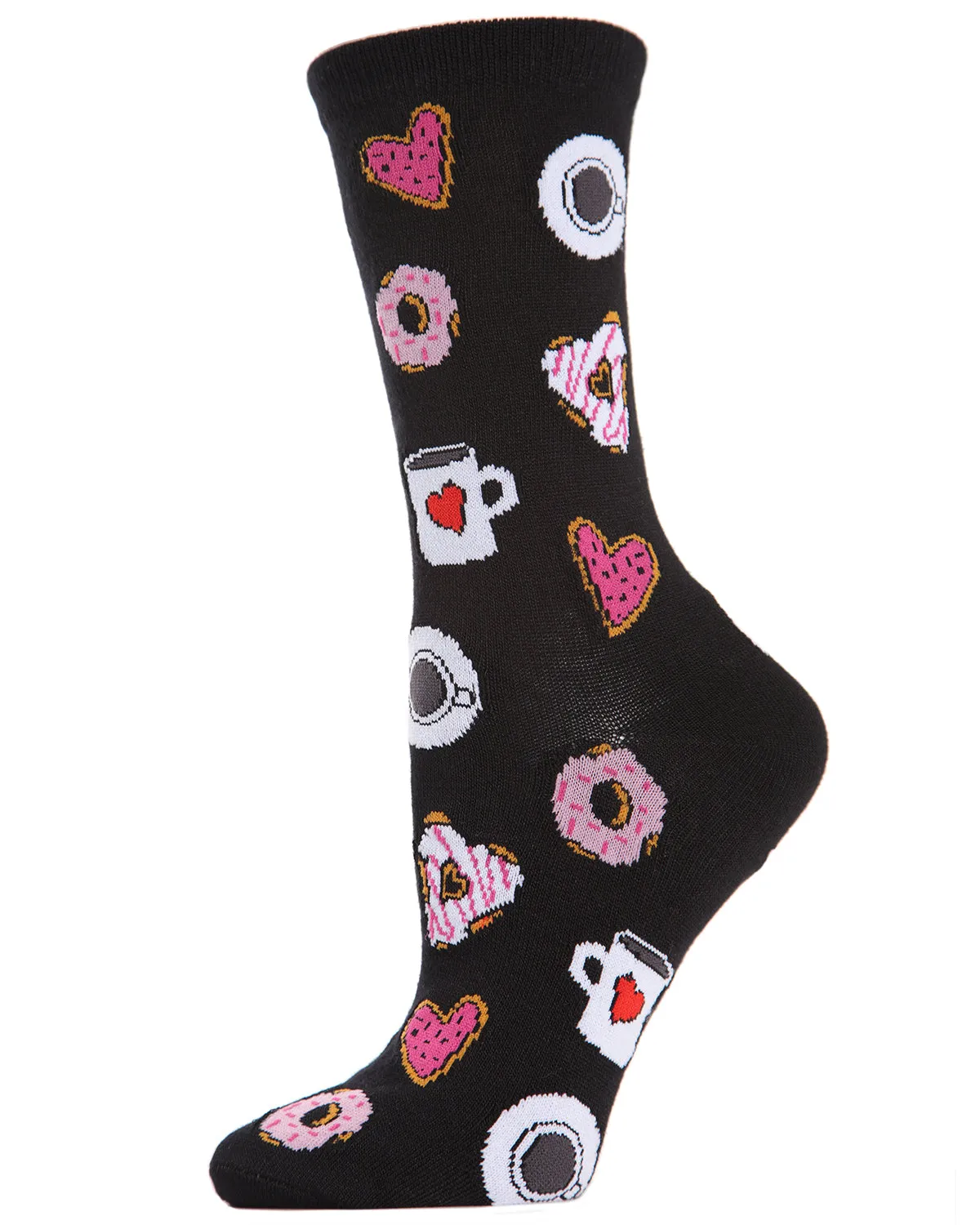 Coffee and Donuts Bamboo Blend Crew Socks