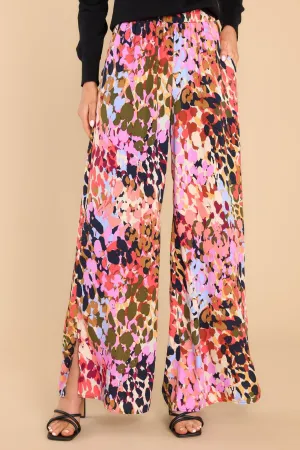 Crazy For You Pink Multi Print Pants