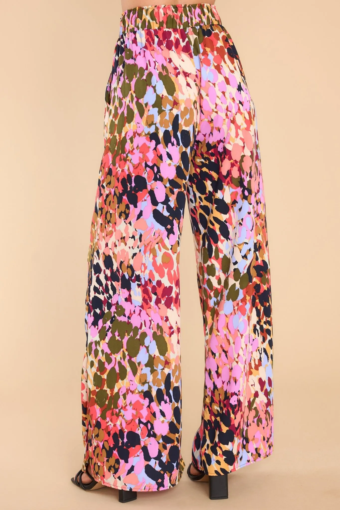 Crazy For You Pink Multi Print Pants