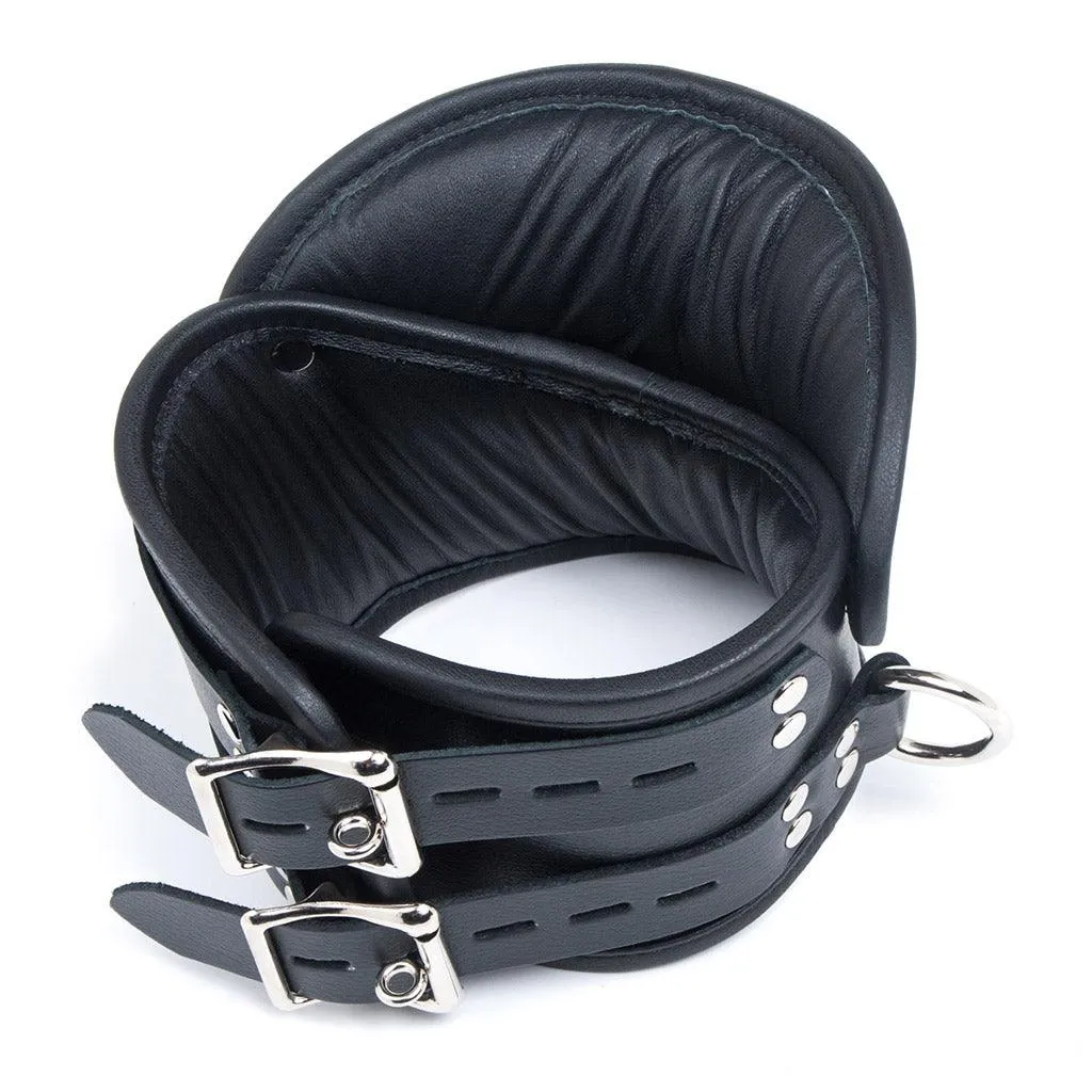 Deluxe Padded Leather Posture Collar w/ D Rings