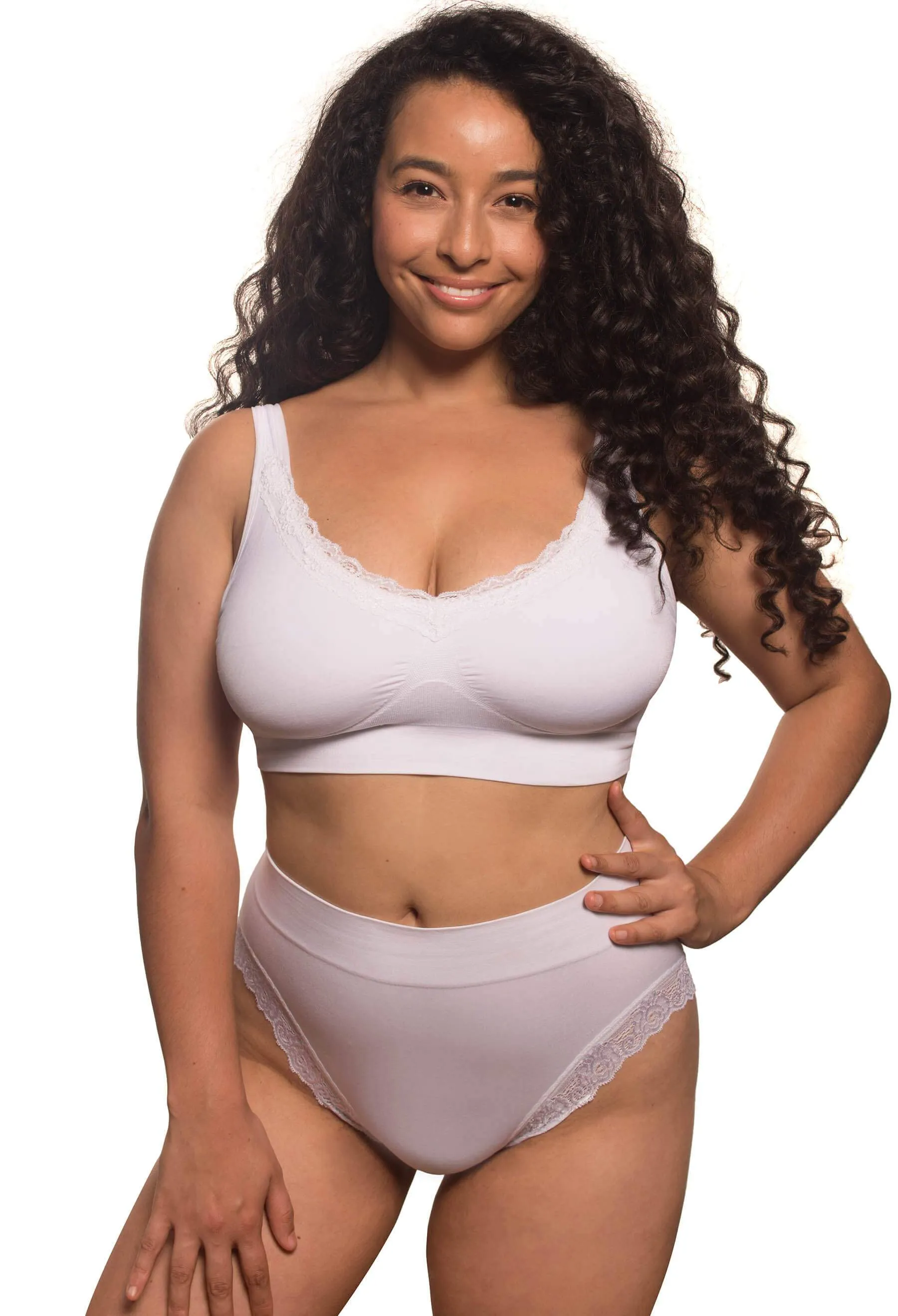 Lace Minimiser Wire Free Bra - Travel Bra 3 Pack