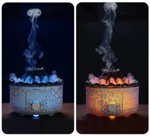 Lava Cracked Volcano Essential Oil Diffusor Jellyfish Spray Simulation Fire Flame Effect Air Humidifier Home Diffuser | V21b pro