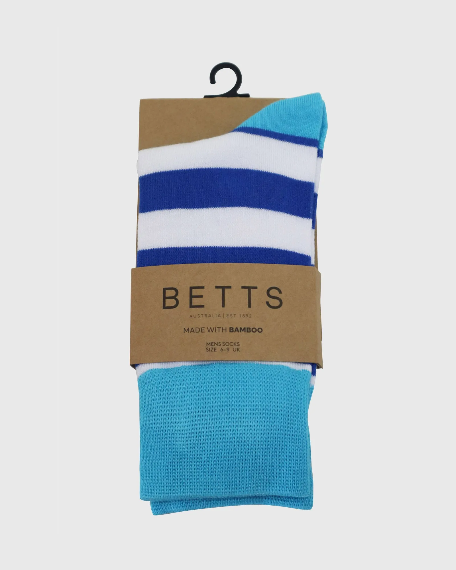 MENS BLUE/WHITE BAMBOO SOCKS S/M