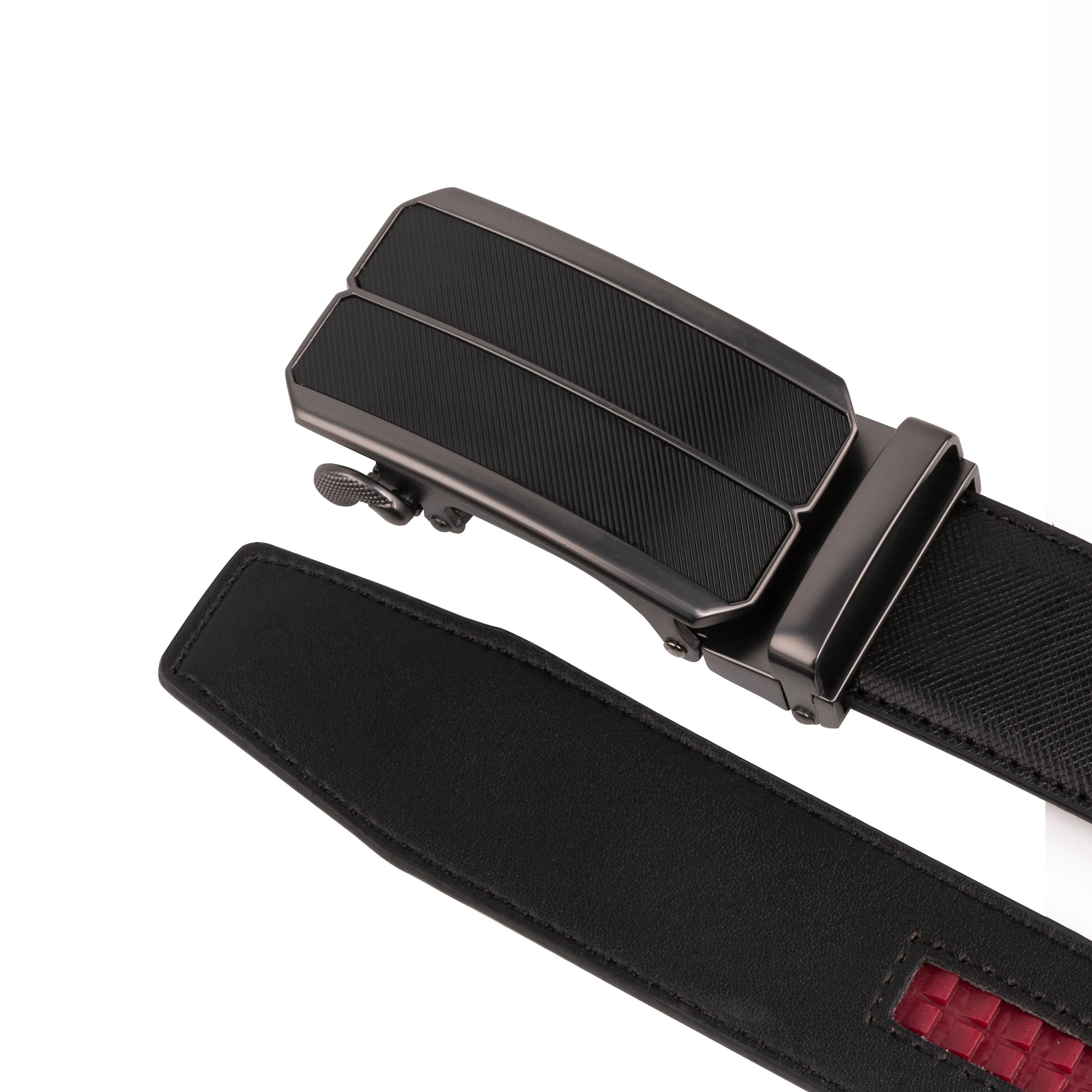 Men's Ratchet Dress Belt with Click Sliding Buckle