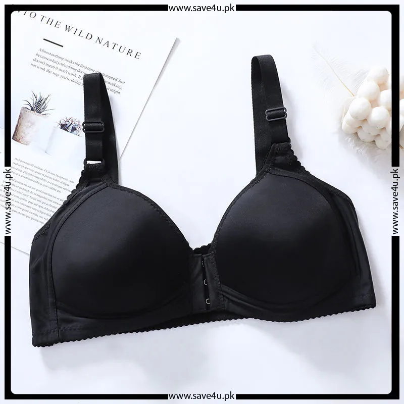 Nylon Front Open Non Wired Thin Padded Bra