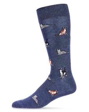 "Hipster Cats" Crew Bamboo Socks by Me Moí - Large