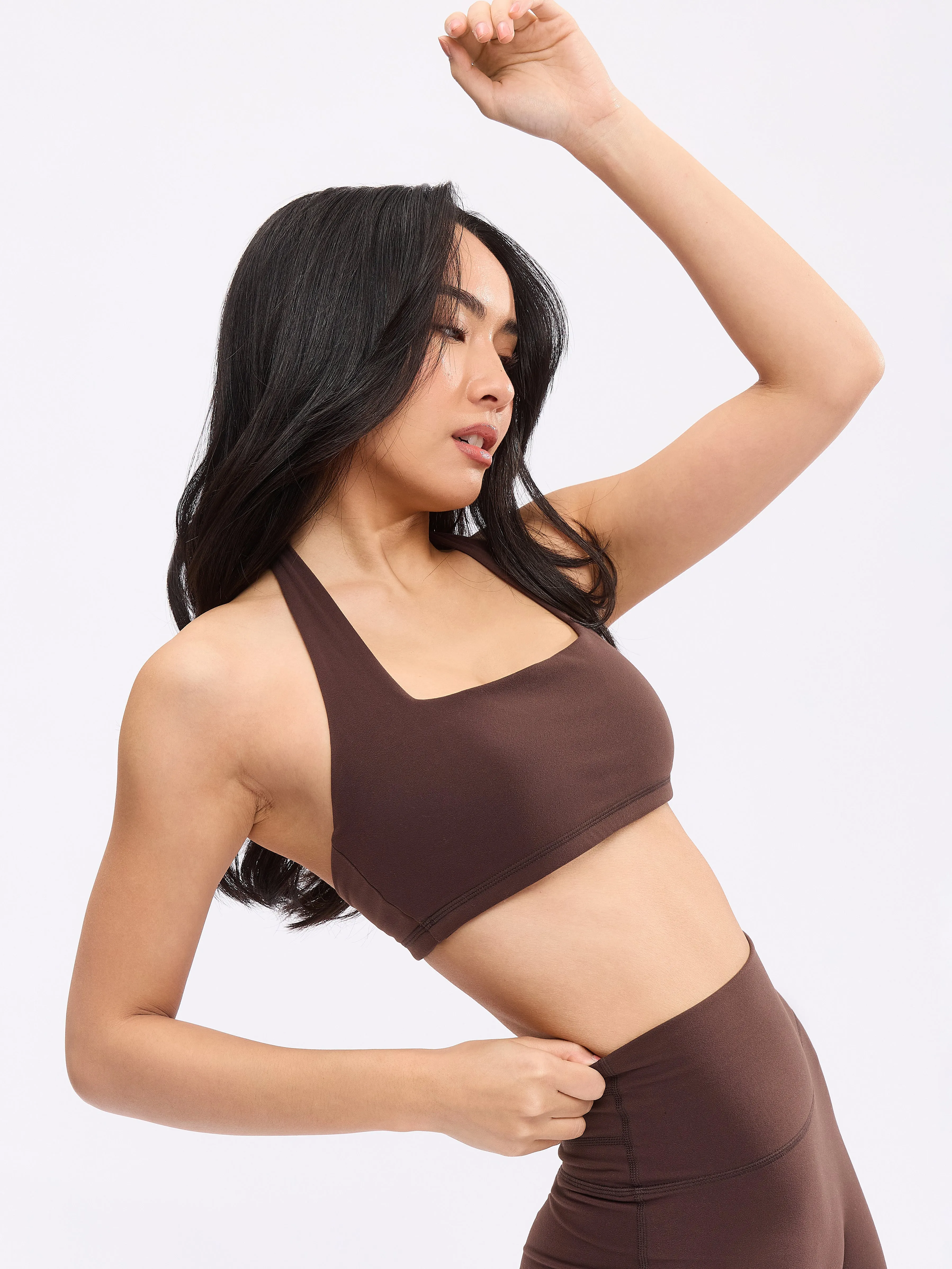 Revolution Halter Sports Bra - Journey Dark Brown