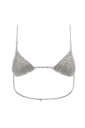 Teeny Tiny Bedazzled Bralette - Silver